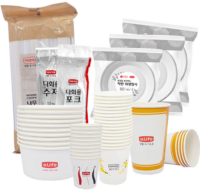 롯데이라이프 일회용 캠핑용품 11종 세트, 1세트