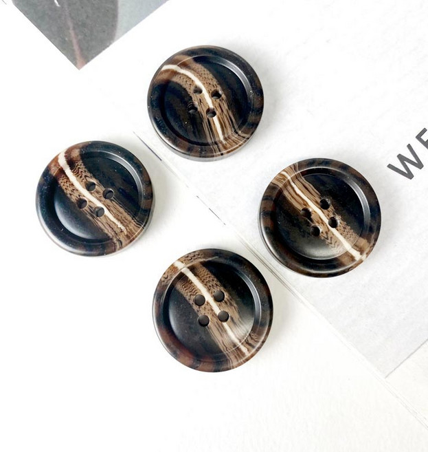 헤세드 8p)수지 버튼 남여 모직 트랜치 코트단추 정장단추, 8개, 진브라운, 28mm