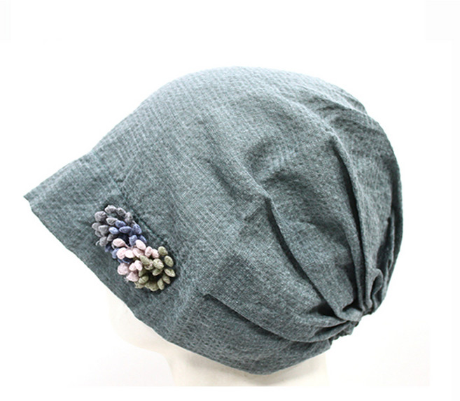 [서울양품점] 국내생산 여성 무지 방울꽃 비니 면두건 _ 사계절용비니 패션용 보온용 환우용