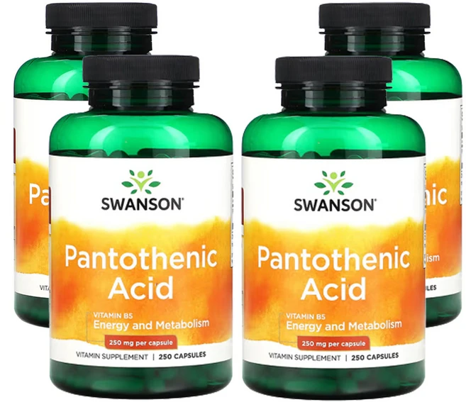 스완슨 비타민B5 함유 판토텐산 250mg 캡슐 250정, 1, 4개 - 쿠팡