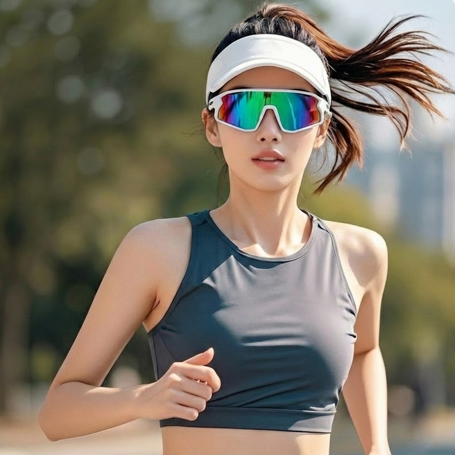 루미노 남녀공용 스포츠 고글 러닝 사이클링 선글라스, 1개, 화이트