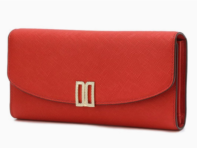 [닥스정품/선물포장] DAKS 131 닥스 레드 DD로고 소가죽 장지갑