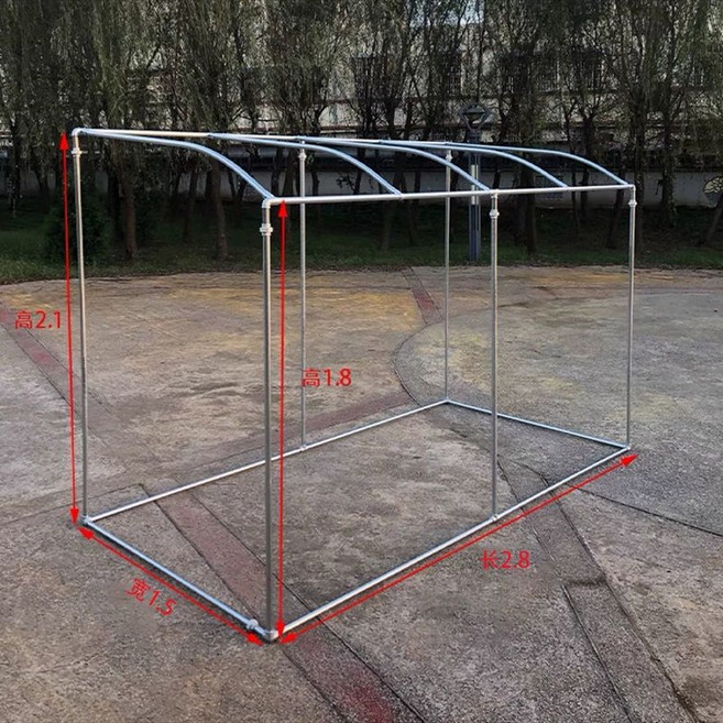 DAWOO 비닐하우스 농막 짓기 셀프 창고 조립식, 굽은 지붕 1.8 2.1 1.5 2.8