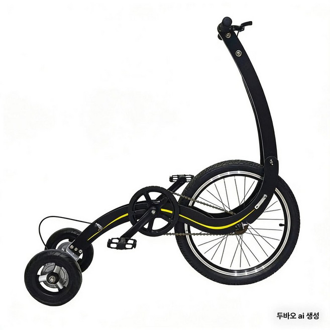 스탠딩 자전거 삼륜 바이크 접이식 싸이클 유산소 서서타는, D. 검은 색, 20inch