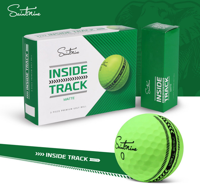 세인트나인 인사이드 트랙 매트 3피스 골프공 1다즌 12알 - JIN, 그린 블랙라인, 1개