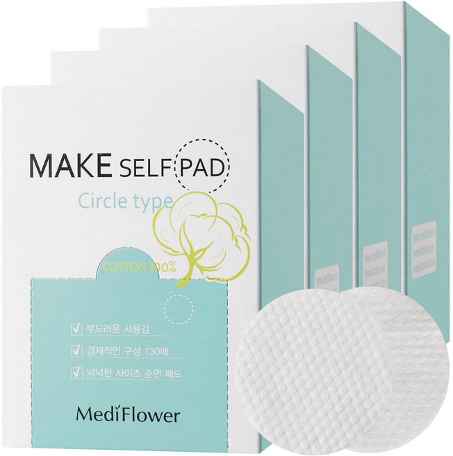 메디플라워 메이크 셀프 패드 리필 130매x4개 (총520매), 4개, 130개입