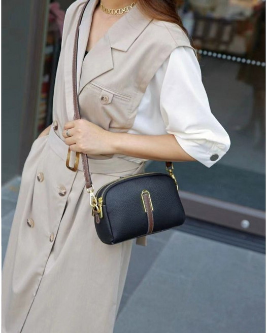 Togo頭層真皮女包 9520# 單肩包 肩背 側背, 9266黑