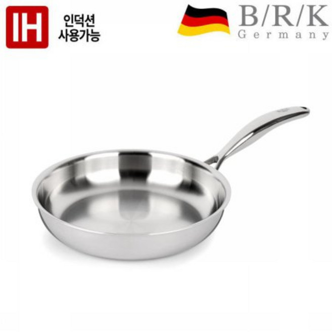 독일 BRK 엠보싱 후라이팬 프라이팬 스테인레스 명품 수입 통5중 친환경 AS가능, 엠보싱28cm, 1개