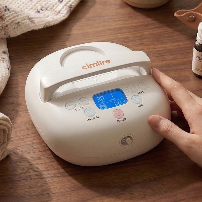 시밀레 S3 더블 전동유축기, 아이보리, 1세트