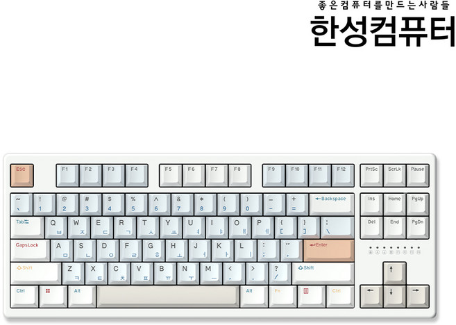 한성컴퓨터 TFG Magnetox 2XL (멀티파스텔) 텐키리스 유선 무접점 키보드, 단일모델, 제조사축