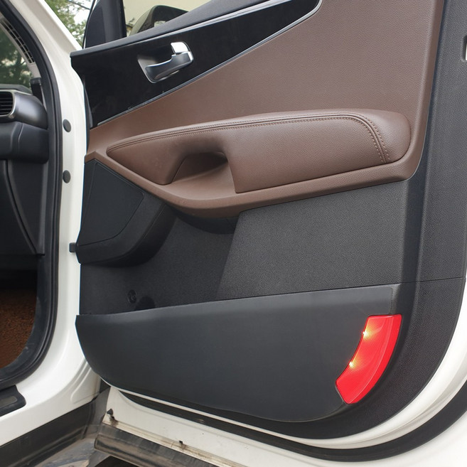 다온굿즈 프리미엄 리얼인조가죽 블랙 자동차 도어커버 문커버 스크래치방지, 기아 올뉴쏘렌토