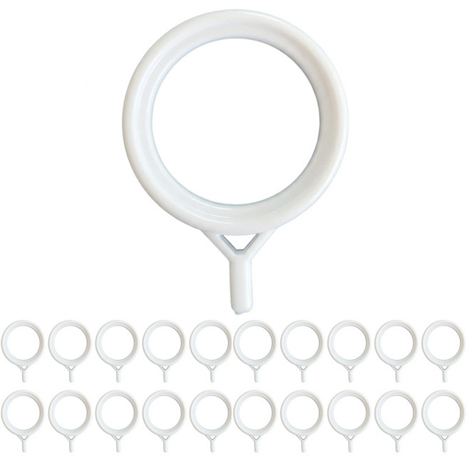 시바타 커튼봉 화이트 무지 커튼링 20개입, 1개