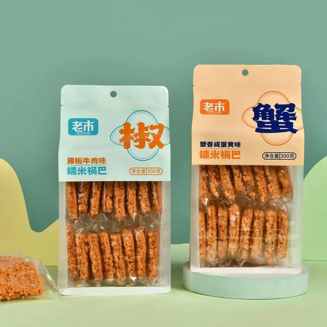 OKYAIOS 찹쌀누룽지 중국간식 바삭바삭한 누룽지 피망소고기맛, 4개, 300g