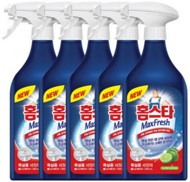 홈스타 맥스프레쉬 욕실용 세정제 깜이, 500ml, 5개