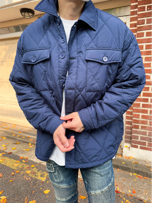 모룸 남자 다이아 퀼팅 카라 버튼 겨울패딩 M1864