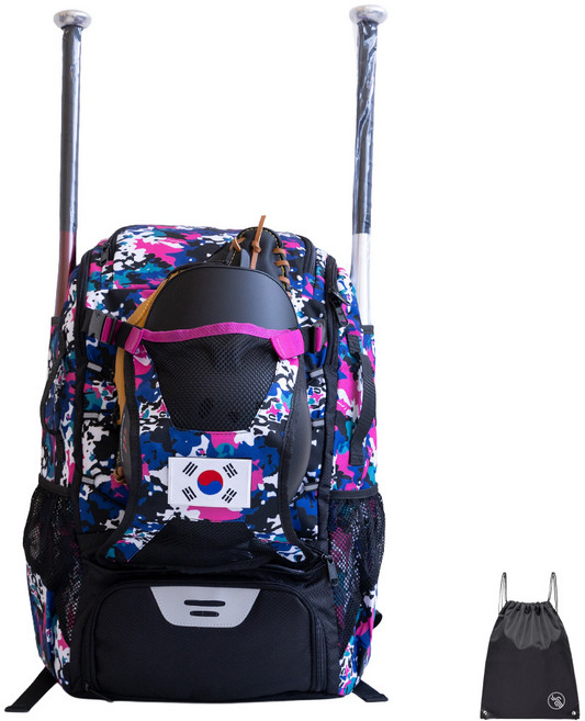 VITALO 코리아 프로플레이 멀티 백팩 야구 축구 농구 KOREA 가방 (PGN짐쌕가방 지급), 1개, 핑크 믹스