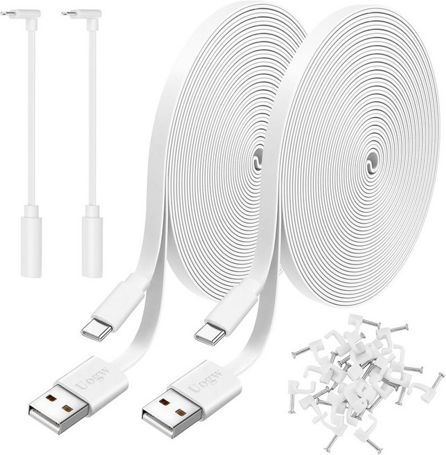 WYZE Cam v4 WyzeCam 팬 KasaCam 실내 NestCam Blink Amazon 클라우드 캠 USB마이크로 USB 내구 충전 및 데이터 동기화 코드흰색와 호환되는, White