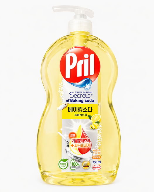 프릴 시크릿 오브 베이킹소다 주방세제 퓨어레몬 향, 750ml, 1개