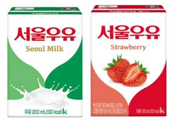 서울우유 멸균 딸기 + 흰우유, 200ml, 24개