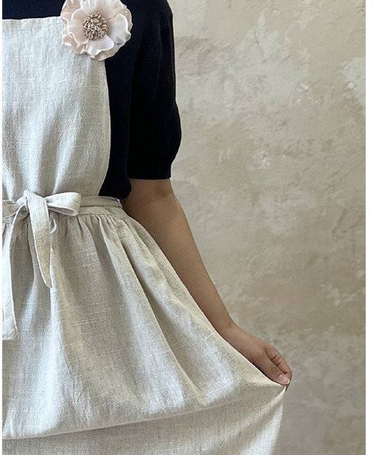 주방 카페 코싸지플라워 X자 앞치마 프리사이즈 주방 카페 (2color), 1개, 베이지