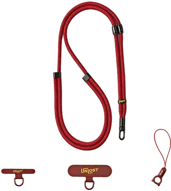 UNLOST 스포츠 핸드폰 스트랩 3in1 슬림 에어 버전, 1개, 버건디
