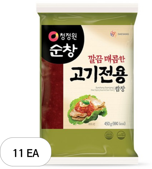 청정원 순창 깔끔 매콤한 고기전용 쌈장, 450g, 11개