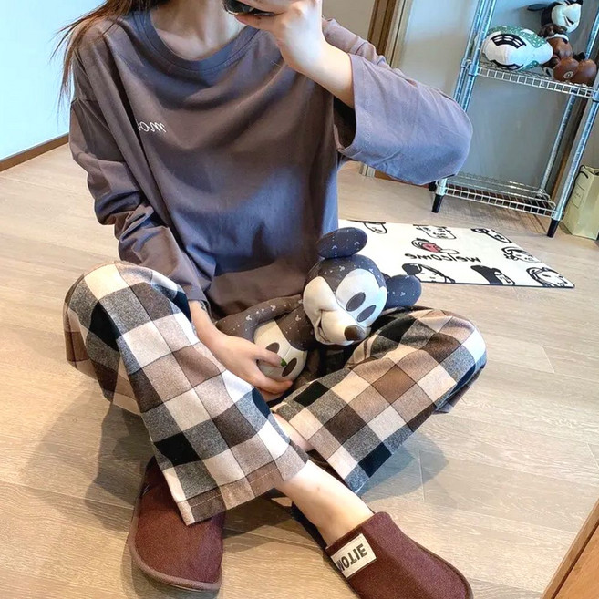 엘엠굿 부드러운 여자잠옷 상하의세트 긴팔잠옷 파자마 홈웨어