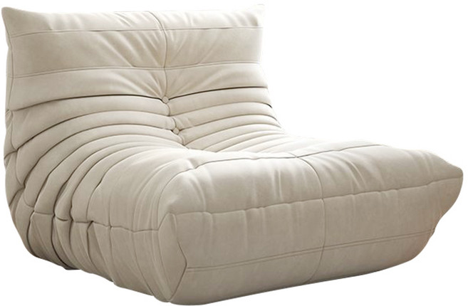 毛毛蟲 單人沙發 懶骨頭 多功能人體工學設計 租屋小坪數輕便可移動, 米白色