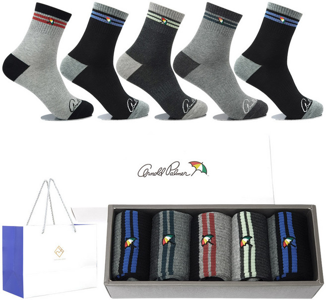 아놀드파마 남자양말선물세트 중목 5켤레 MSP005 남성양말선물세트