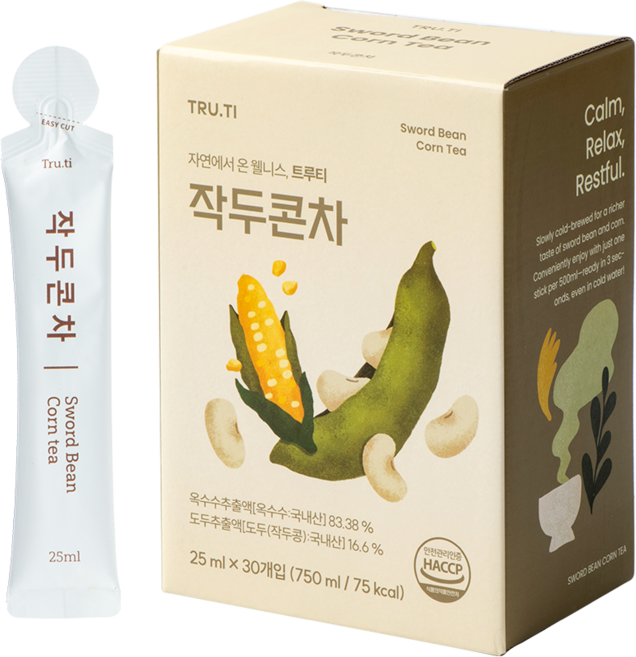 작두콘차 대용량 국산 작두콩 볶은 작두콩차 물대용 카페인없는차, 1박스, 30개입, 25ml