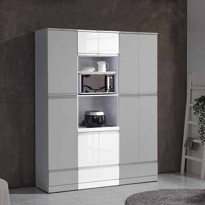 퍼스웰 리벤 하이그로시 2000주방수납 렌지대(WH_074), 화이트