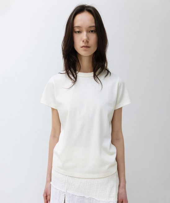 인사일런스 INSILENCE WOMEN W 수피마 코튼 프리미엄 티셔츠 IVORY