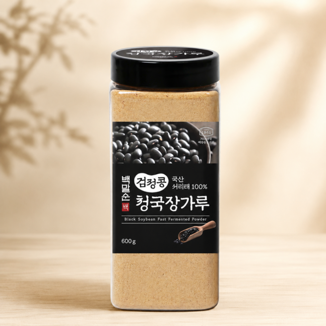 70년전통 백말순 검정콩 청국장가루 서리태 국산콩 분말, 백말순 검정콩 청국장가루600g