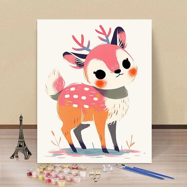또스네 DIY 그림그리기 유화세트 명화그리기 애니멀, 사슴, 40x50cm, 1개
