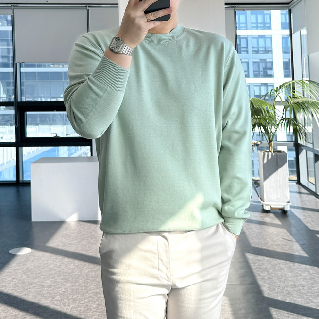 룩플레인 부드러운 워셔블 비스코스 헤라시 라운드 니트 20color