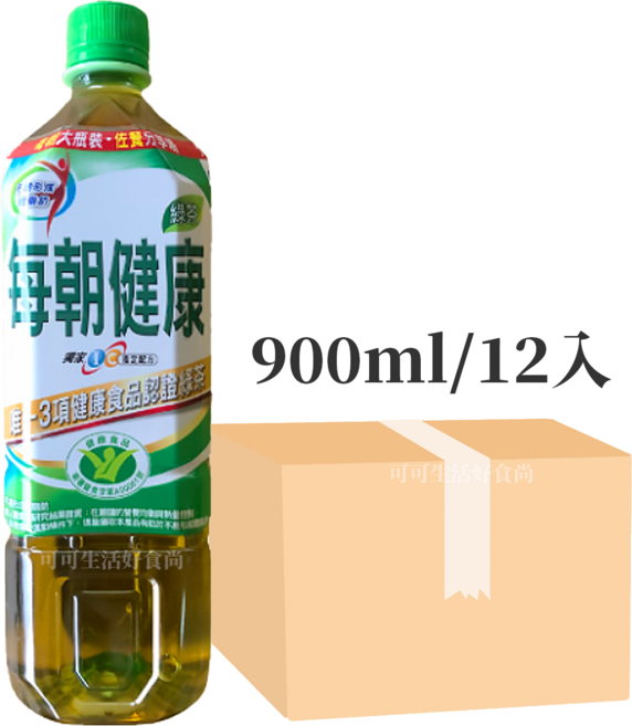 每朝健康 無糖綠茶 900ml x 12入, 12瓶