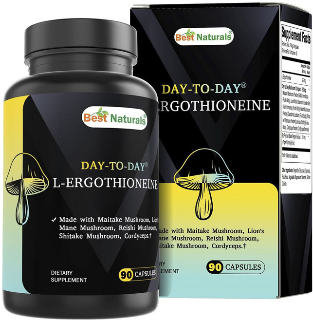Best Naturals 每日左旋麥角硫因&菇類萃取膠囊 90顆, 1罐