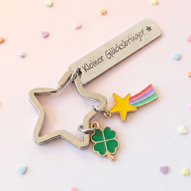 앤티키 별똥별 네잎클로버 키링, 1개, 실버