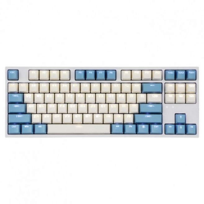 COX 게이트론 LED 게이밍 기계식 유선 텐키리스 키보드, Cream Blue(크림블루), CK87, 갈축