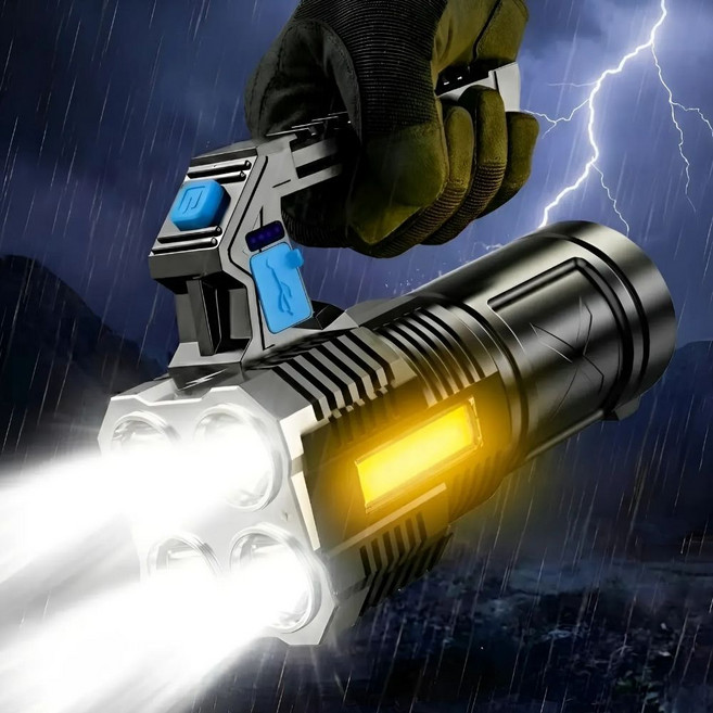 4배 광출력 쎄딕 LED 초강력 휴대용 후레쉬 렌턴, 1개