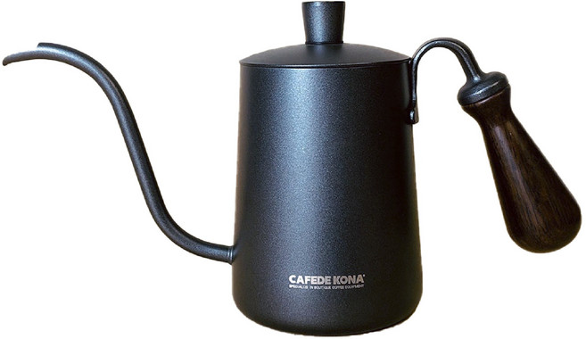 CAFEDE KONA 不鏽鋼 內部不鏽鋼擋水片 600ml, 1個, 手沖壺, 黑色鳥嘴設計