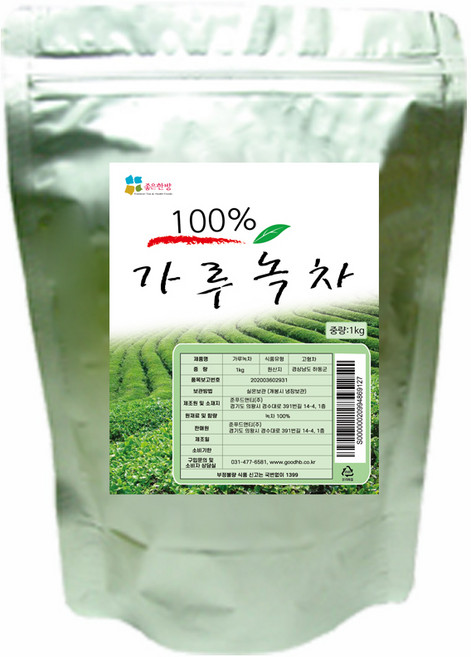 좋은한방 지리산 하동녹차가루 1kg 저온에어분쇄방식 미세분말, 1개, 1개입