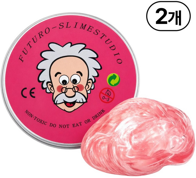 KC인증 퍼티 슬라임 박사퍼티 손에 안 묻는 유리퍼티, 레드, 45g, 2개