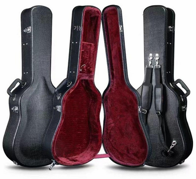 기타 하드케이스 통기타 보관함 백팩 일렉 충격방지, 1개, 40/41 볼록형 레드 벨벳 더블 숄더형