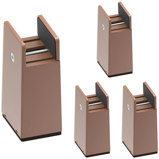 라이프웍스 견고한 일자 가구 높이 조절 발, 4개, 브라운