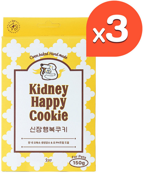 고양이 신장 행복 쿠키 150g, 식이섬유, 3개