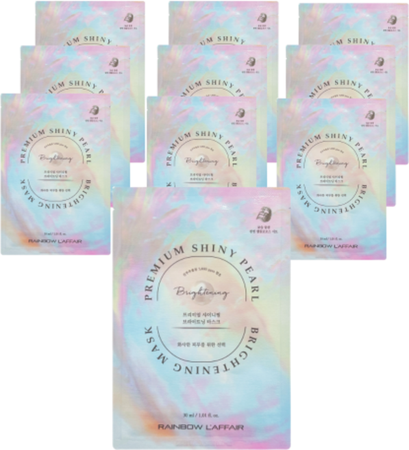 프리미엄 샤이니펄 브라이트닝 마스크팩 진주추출물 히알루론산 베타글루칸 함유 마스크, 4개