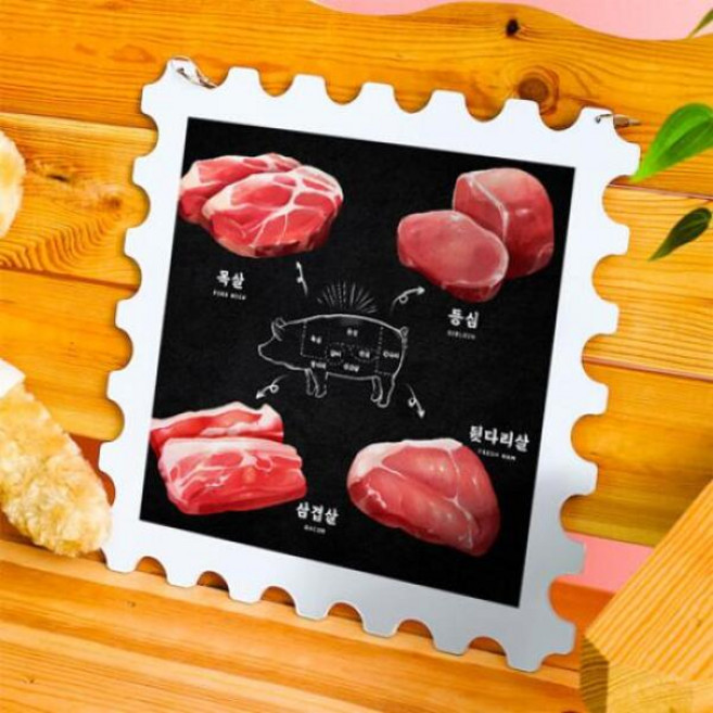 np360-행잉액자_맛있는고기부위(우표중형), 타입2.돼지