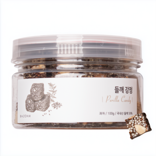 바오담 국산 들깨강정 한과 전통과자 수제 강정, 3개, 100g