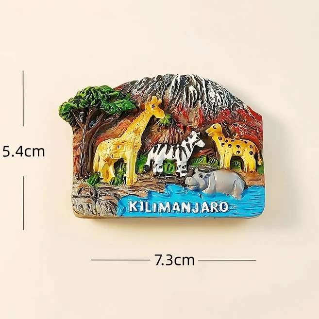 탄자니아 짐바브웨 케냐 르완다 에티오피아 냉장고 자석 아프리카 여행 기념품 킬리만자로 산 냉장고 스티, 03 Tanzania Kilimanjaro